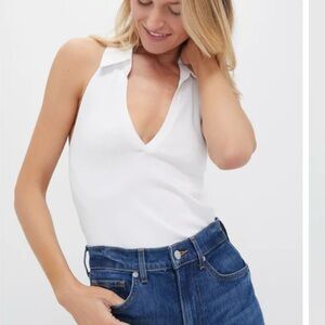 Tuckernuck white Nadia halter neck polo NWT women size small casual golf preppy